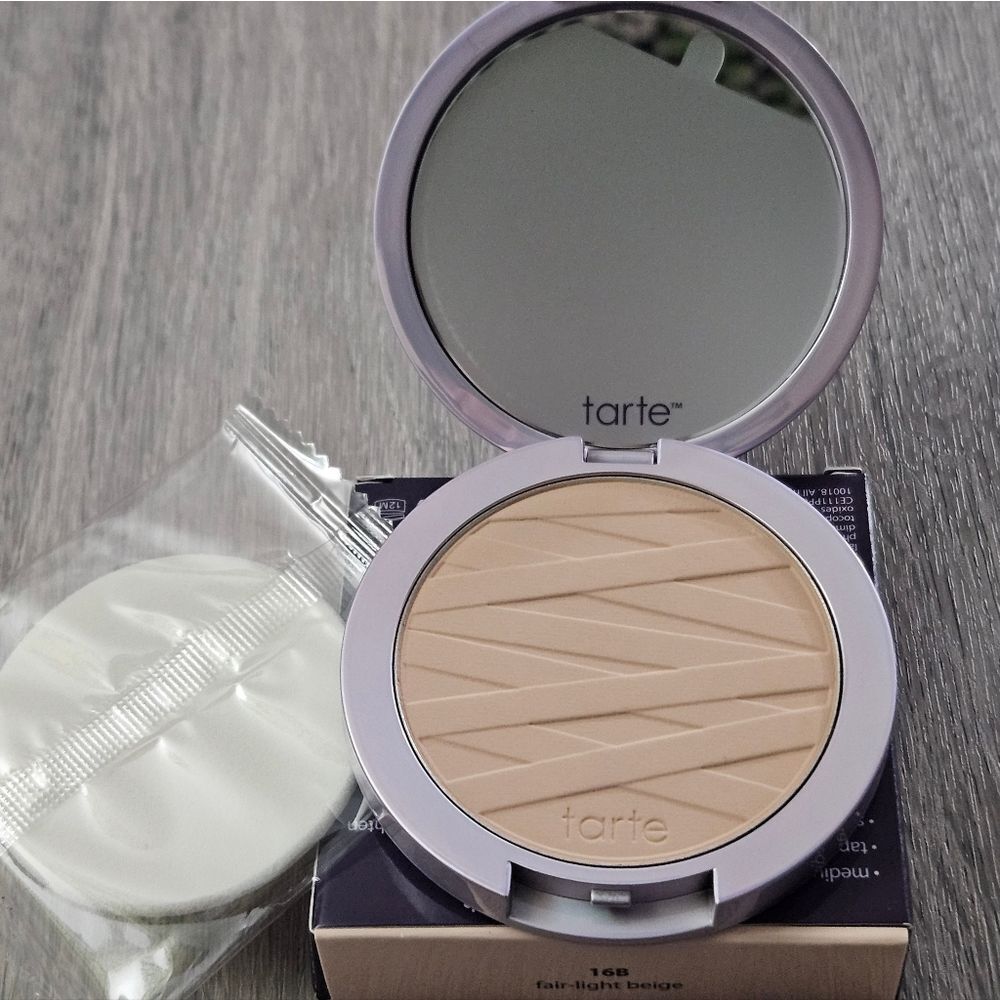 TARTE FACE TAPE Pressed Powder In Fair Light Beige 16B 8.3g NEW IN BOX W PUFF - Picture 11 of 16